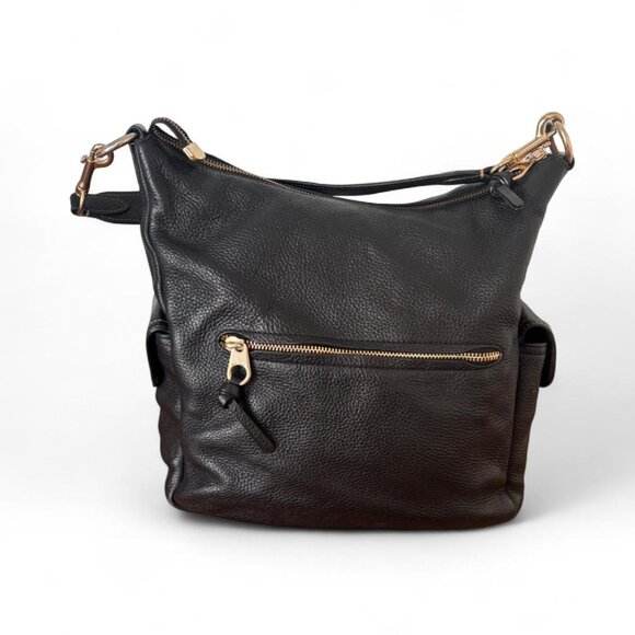 Coach Pennie Black Pebble Leather Bag Crossbody Purse Large Convertible - Picture 4 of 8